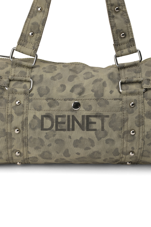 LOGO LEOPARD DUFFLE MINI BAG IN KHAKI