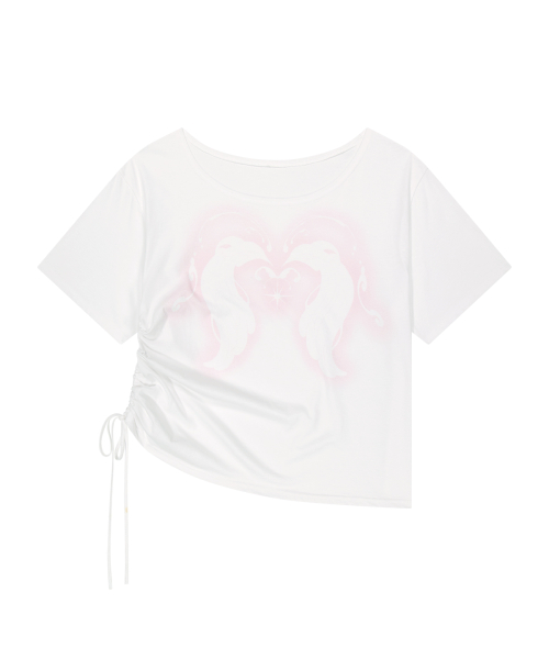 SAESO ANGEL OFF SHOULDER T-SHIRT WHITE