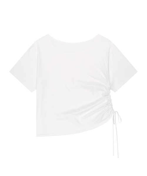 SAESO ANGEL OFF SHOULDER T-SHIRT WHITE