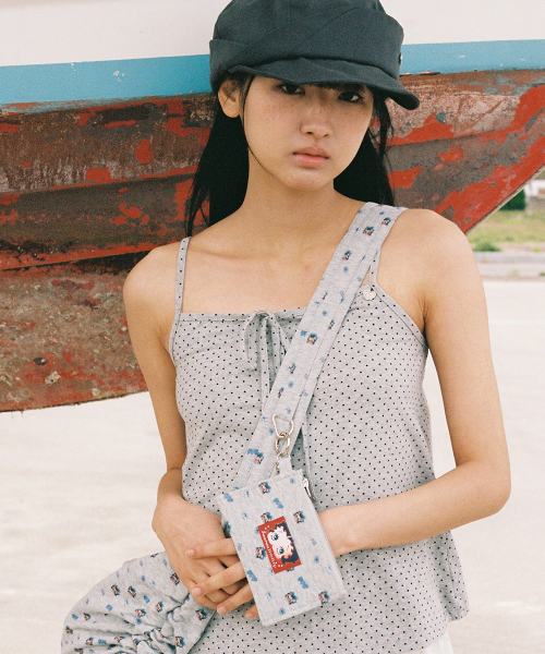 BETTY BOOP CHARM DOT CAMI TOP SLEEVELESS GREY