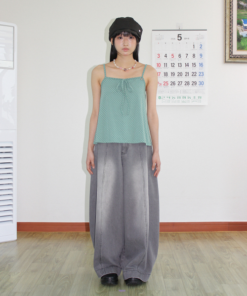 BETTY BOOP CHARM DOT CAMI TOP SLEEVELESS MINT
