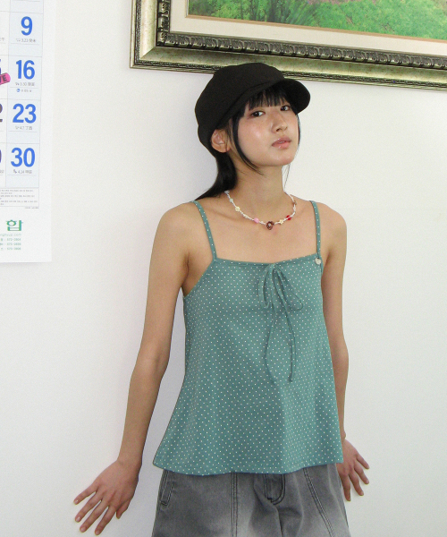 BETTY BOOP CHARM DOT CAMI TOP SLEEVELESS MINT