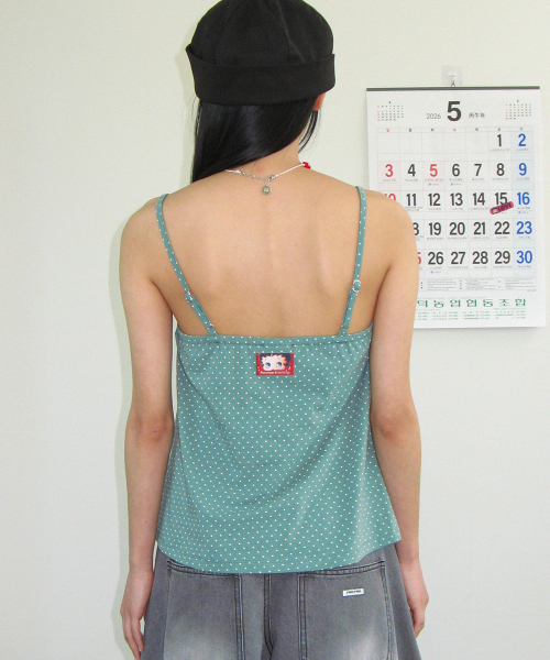 BETTY BOOP CHARM DOT CAMI TOP SLEEVELESS MINT