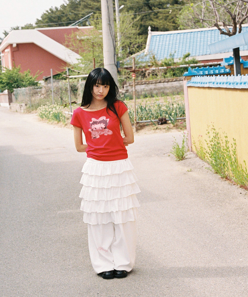 BETTY BOOP RIBBON BOAT NECK T SHIRT RED