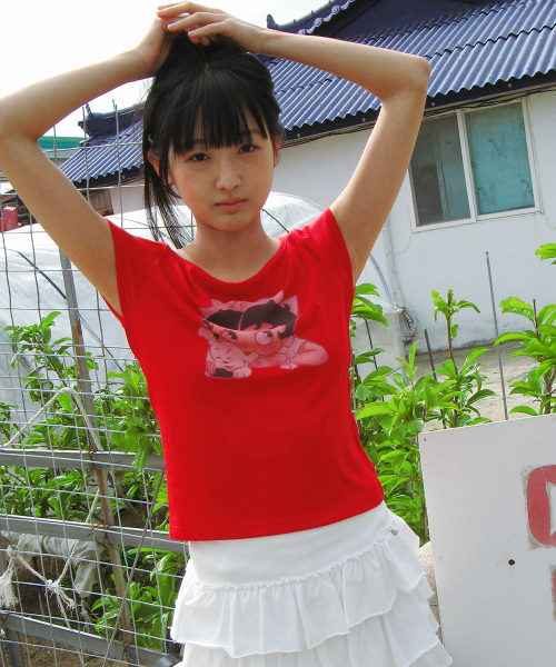 BETTY BOOP RIBBON BOAT NECK T SHIRT RED