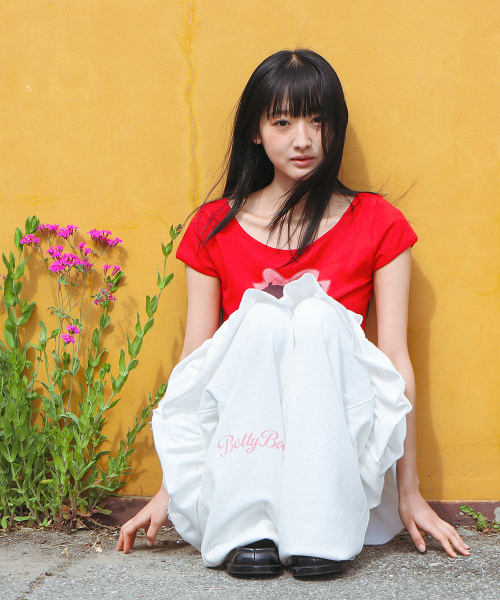 BETTY BOOP RIBBON BOAT NECK T SHIRT RED