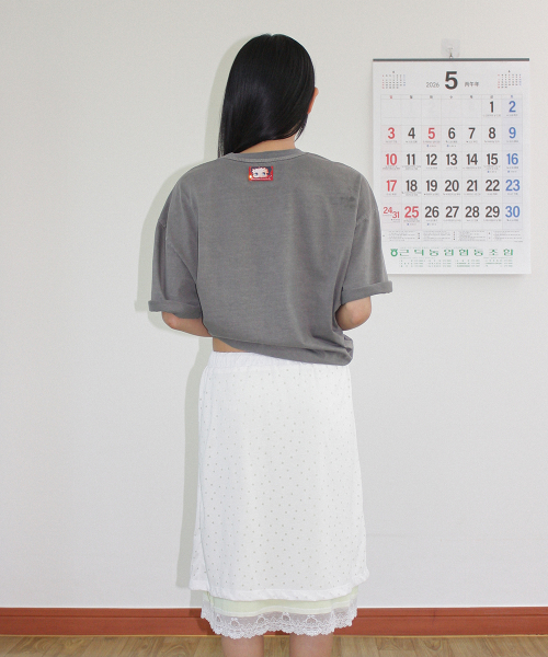 BETTY BOOP PIGMENT RIBBON OVER FIT T SHIRT CHARCOAL