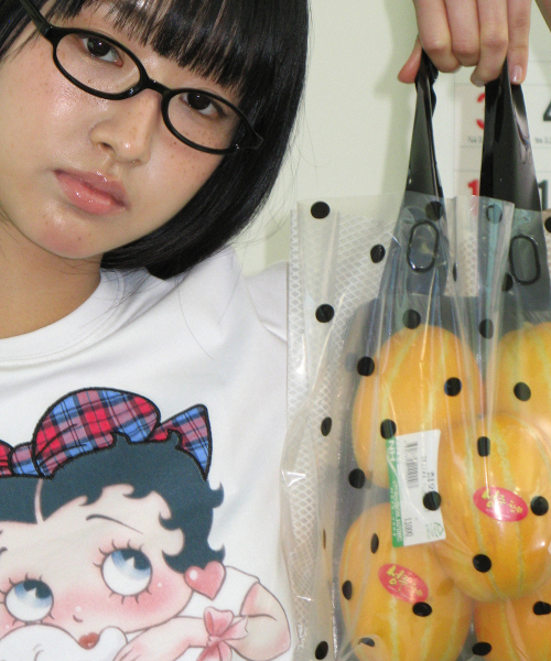 BETTY BOOP RIBBON APPLIQUE CROP T SHIRT WHITE