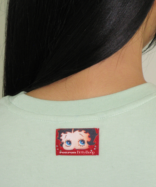 BETTY BOOP DREAMY RIBBON OVER FIT T SHIRT MINT