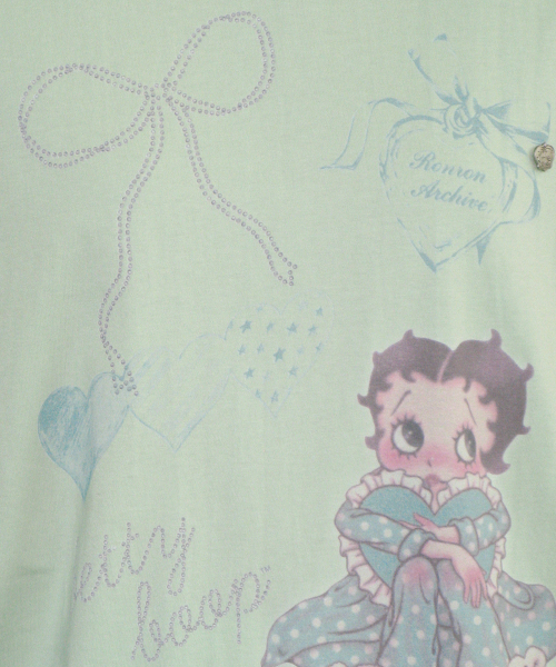 BETTY BOOP DREAMY RIBBON OVER FIT T SHIRT MINT