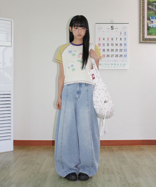 BETTY BOOP MINI STAR STITCH RAGLAN T SHIRT YELLOW