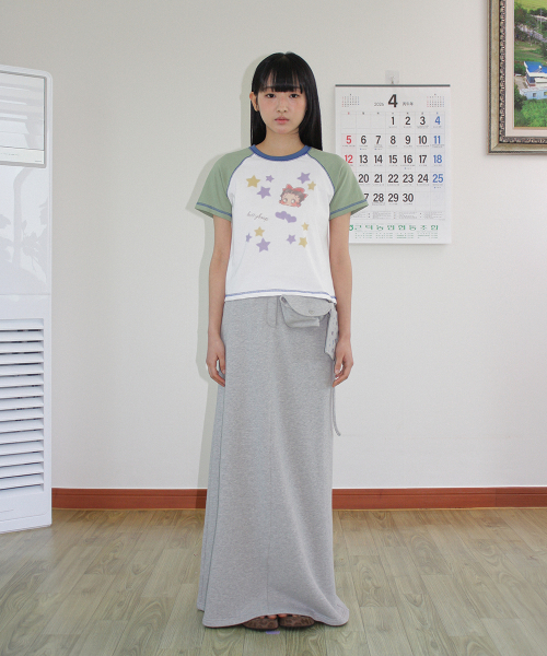 BETTY BOOP MINI STAR STITCH RAGLAN T SHIRT GREEN