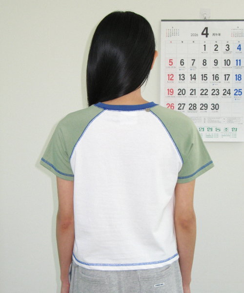 BETTY BOOP MINI STAR STITCH RAGLAN T SHIRT GREEN