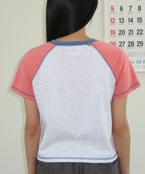 BETTY BOOP MINI STAR STITCH RAGLAN T SHIRT ORANGE