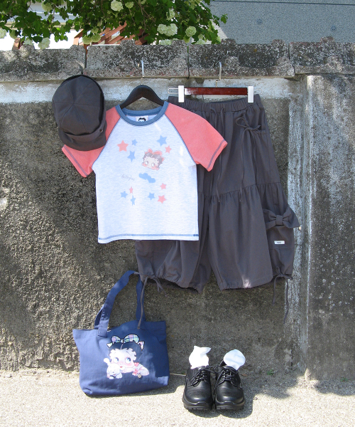 BETTY BOOP MINI STAR STITCH RAGLAN T SHIRT ORANGE