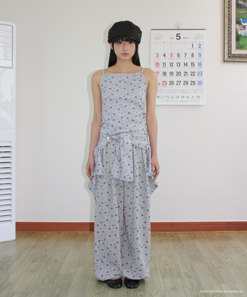 BETTY BOOP PATTERN SLIM CARDIGAN GREY