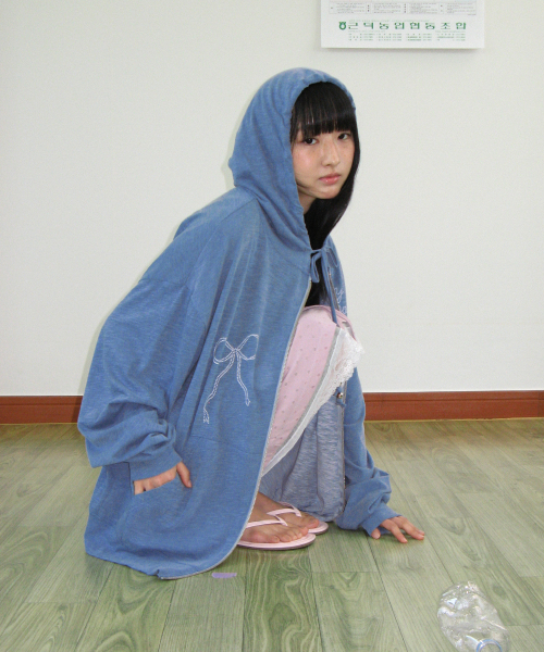 BETTY BOOP DREAMY RIBBON HOODIE ZIP UP BLUE