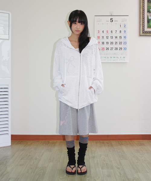 BETTY BOOP DREAMY RIBBON HOODIE ZIP UP WHITE