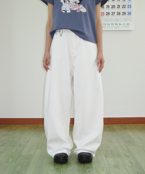 BETTY BOOP HEART POCKET DENIM WHITE