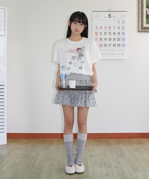 BETTY BOOP PATTERN PANTSKIRT GREY