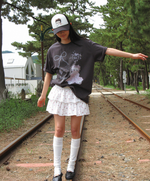 BETTY BOOP PATTERN PANTSKIRT WHITE
