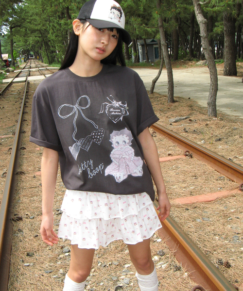 BETTY BOOP PATTERN PANTSKIRT WHITE