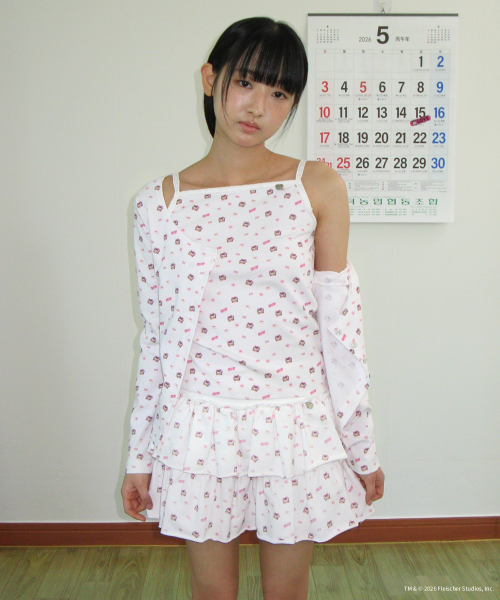 BETTY BOOP PATTERN PANTSKIRT WHITE