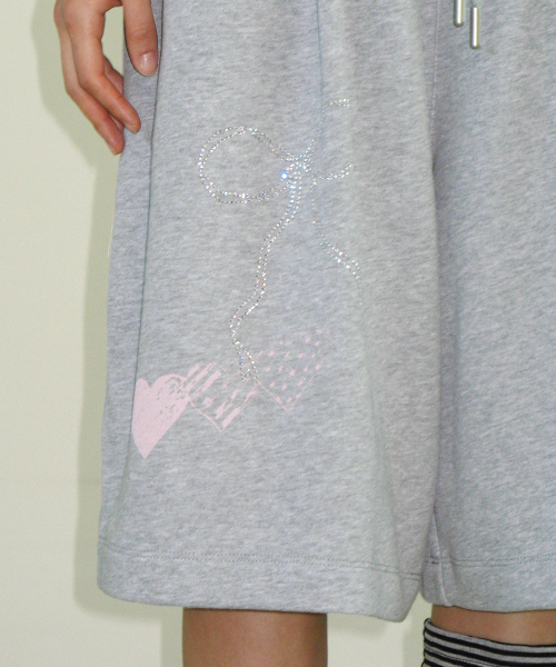 BETTY BOOP DREAMY RIBBON SWEAT BERMUDA PANTS GREY