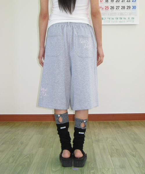 BETTY BOOP DREAMY RIBBON SWEAT BERMUDA PANTS GREY