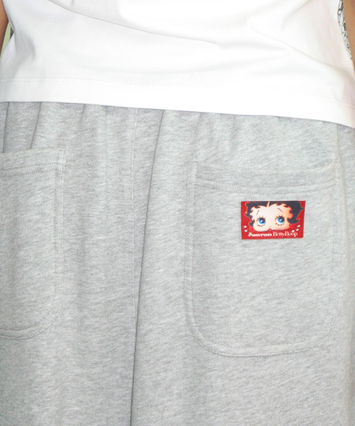 BETTY BOOP LETTERING SWEAT JOGGER PANTS GREY