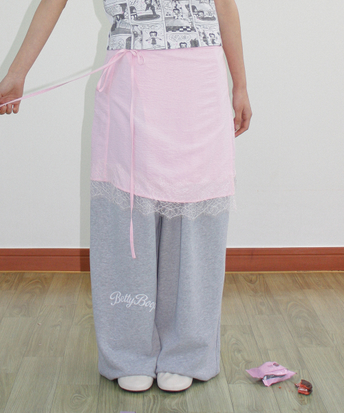 BETTY BOOP LETTERING SWEAT JOGGER PANTS GREY