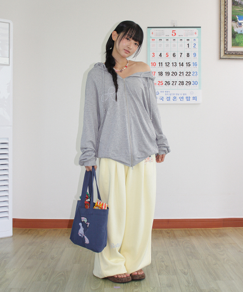 BETTY BOOP LETTERING SWEAT JOGGER PANTS SOFT YELLOW