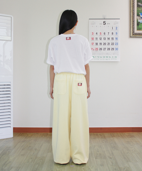 BETTY BOOP LETTERING SWEAT JOGGER PANTS SOFT YELLOW
