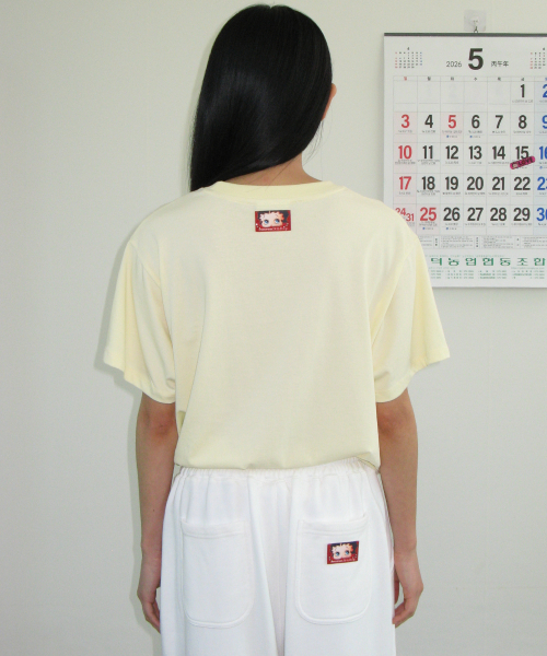BETTY BOOP LETTERING SWEAT JOGGER PANTS WHITE