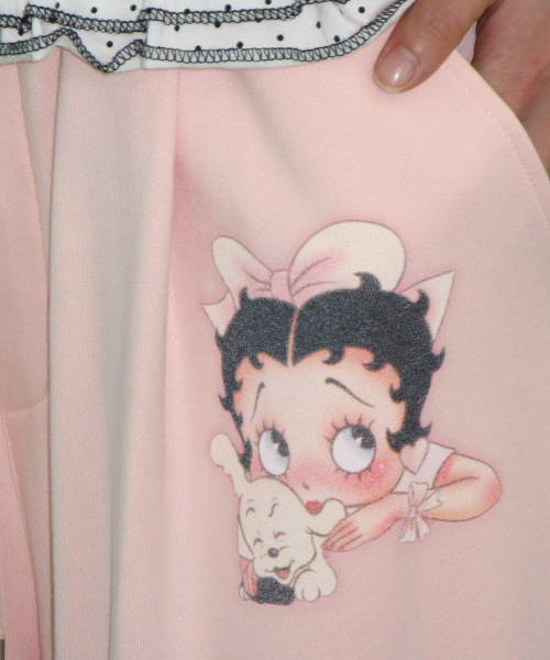 BETTY BOOP LETTERING SWEAT JOGGER PANTS SOFT PINK