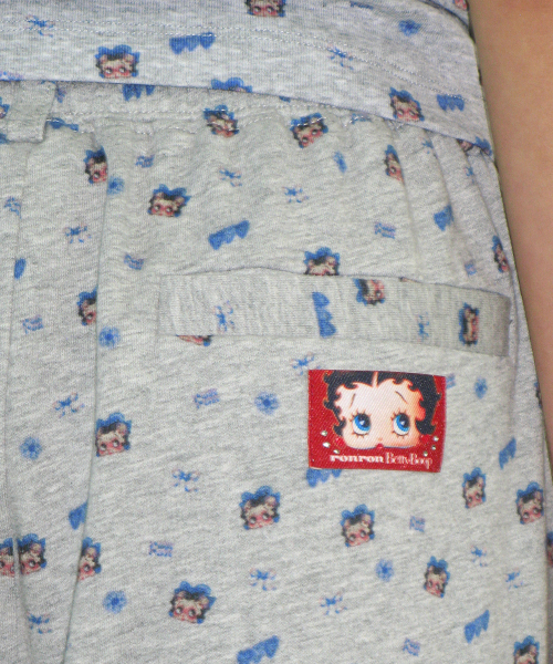 BETTY BOOP PATTERN SWEAT JOGGER PANTS GREY