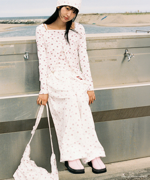 BETTY BOOP PATTERN SWEAT JOGGER PANTS WHITE
