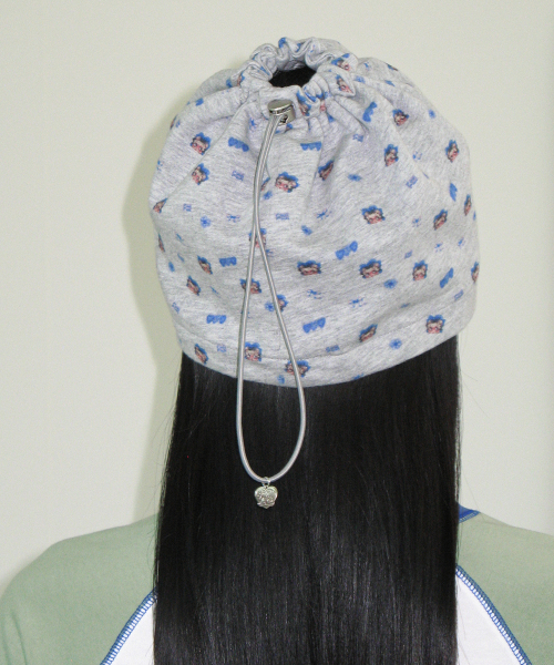 BETTY BOOP PATTERN STRING BEANIE GREY
