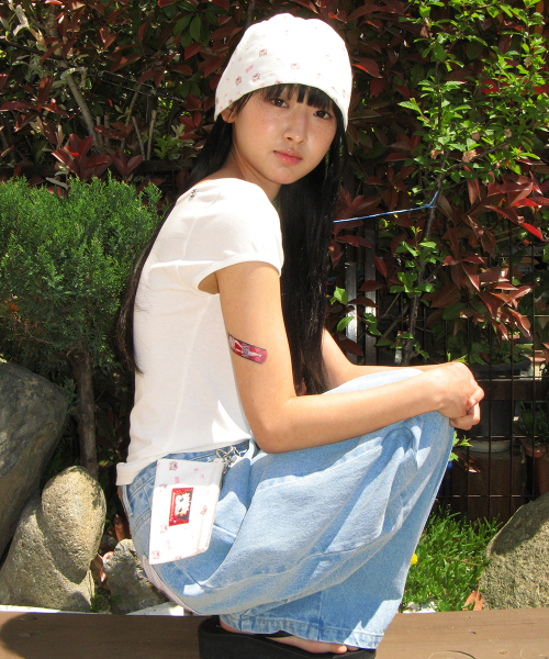 BETTY BOOP PATTERN STRING BEANIE WHITE