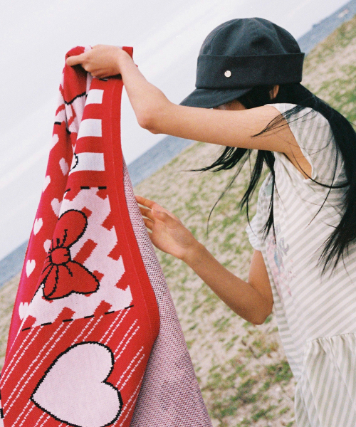 BETTY BOOP HEART RIBBON BLANKET RED