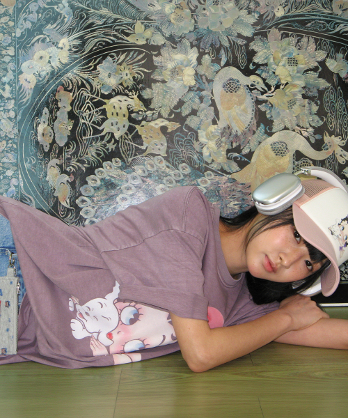 BETTY BOOP RIBBON MESH BALL CAP PINK