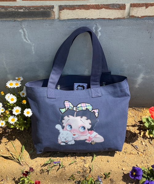 BETTY BOOP RIBBON APPLIQUE SWEAT SHOULDER BAG NAVY