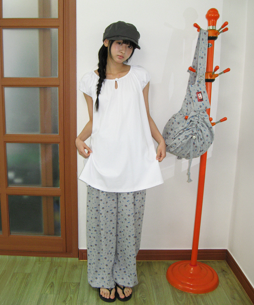 BETTY BOOP PATTERN STRING CROSS BAG GREY