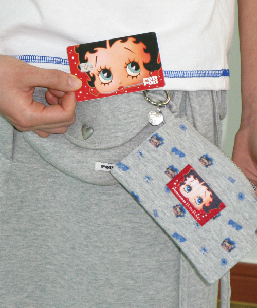 BETTY BOOP MINI POUCH KEYRING GREY