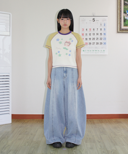WIDE BALLOON DENIM PANTS LIGHT BLUE