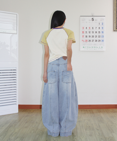 WIDE BALLOON DENIM PANTS LIGHT BLUE