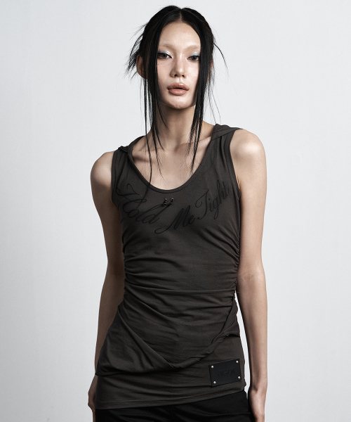 TWISTER HOOD SLEEVELESS CHARCOAL