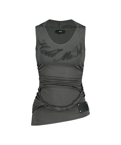 TWISTER HOOD SLEEVELESS CHARCOAL