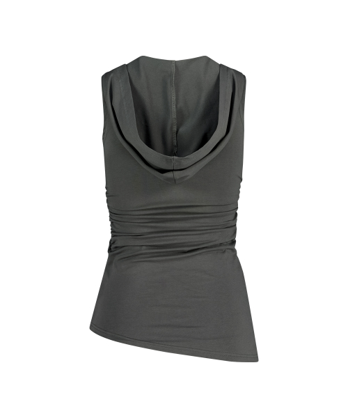 TWISTER HOOD SLEEVELESS CHARCOAL