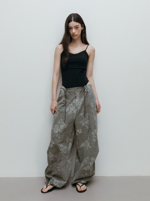 FLOWER WIDE PANTS / KHAKI